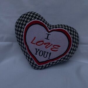 Heart-Shaped Houndstooth Pillow